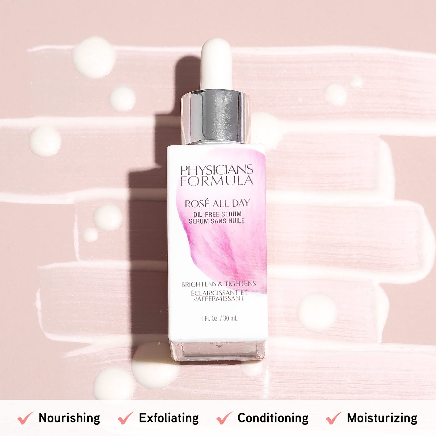 Physicians Formula Rosé All Day Oil-Free Serum, Antioxidant-Rich Formula with Rose Water & Kakadu Plum for Brightening & Hydration Beauty & Personal Care Physicians Formula