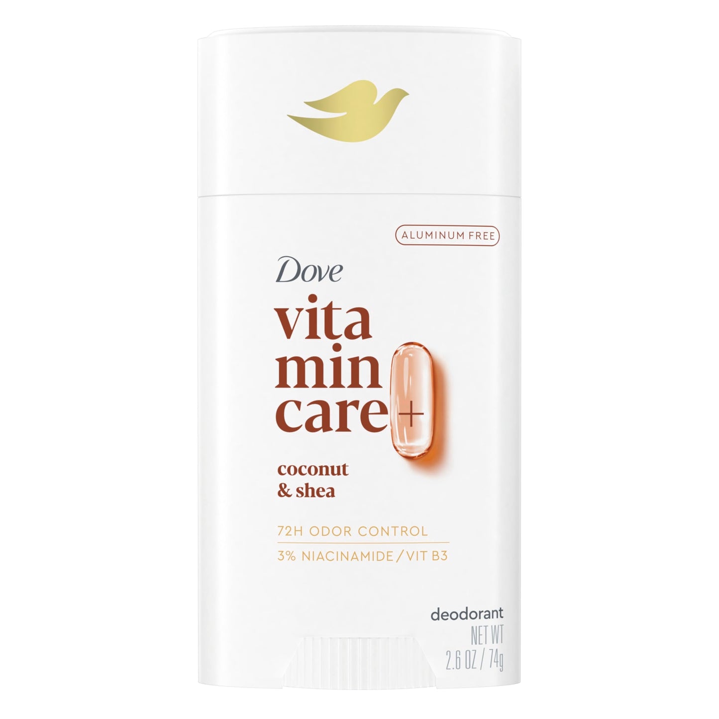 Dove VitaminCare+ Aluminum Free Deodorant Stick for 72H Odor Protection Coconut & Shea Breathable Deodorant for Women 2.6 oz Beauty and Personal Care Dove