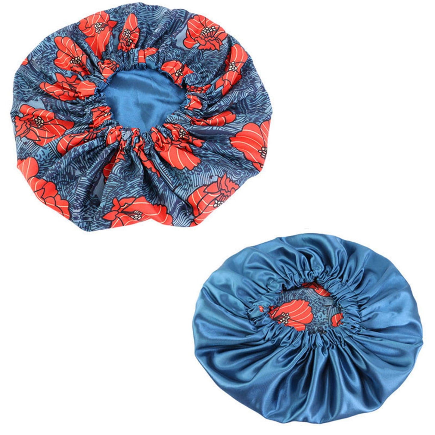 Qianmome Women Double-Layer Extra Large Print Satin Bonnet Sleep Cap African Pattern Fabric Ankara Bonnets Beauty and Personal Care Qianmome