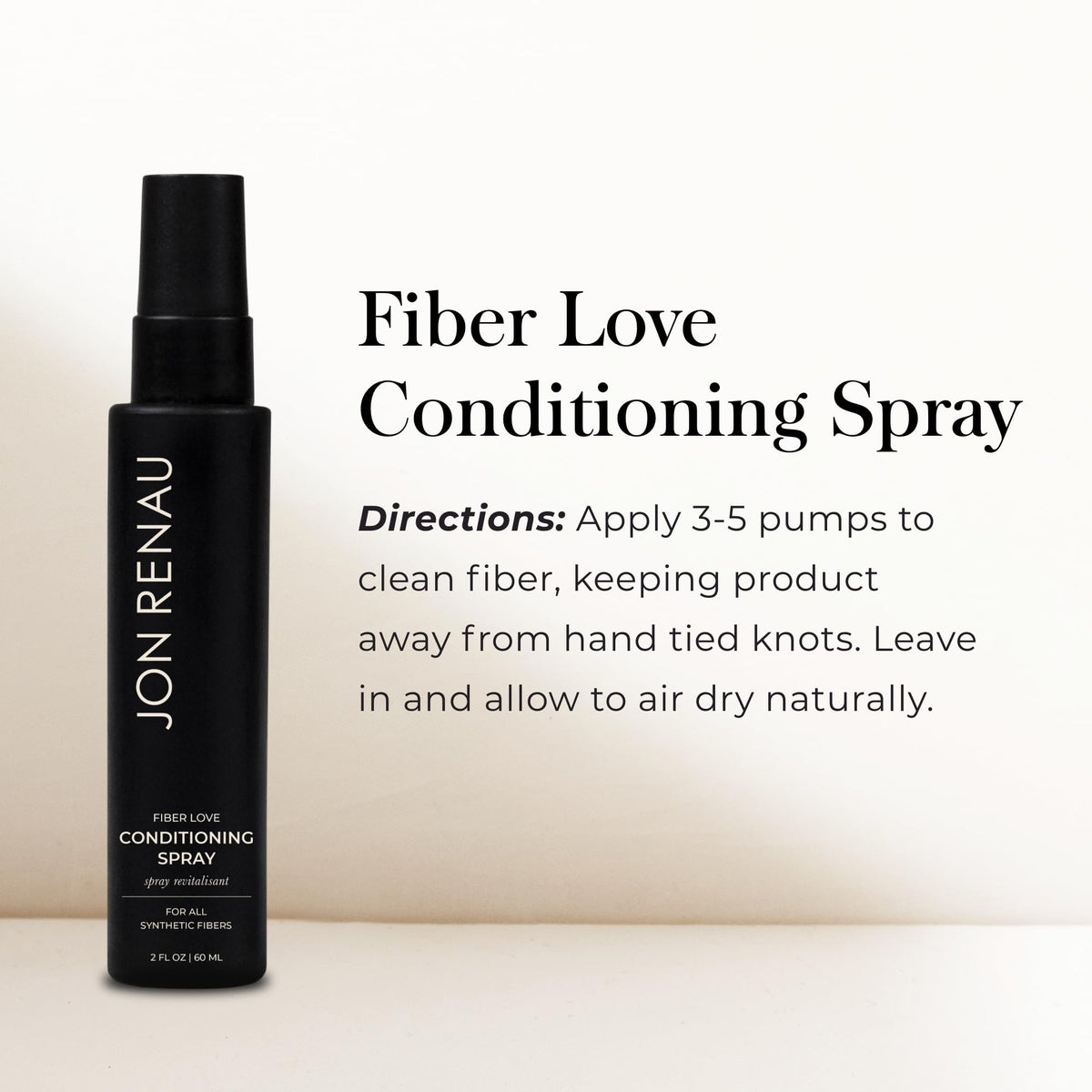 Jon Renau Conditioning Spray for Synthetic Wigs, Leave-In Conditioner for Wigs, Toppers & Hair Extensions, 2 Ounce