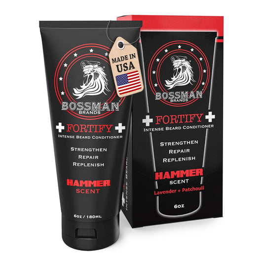 Bossman Fortify Intense Beard Conditioner for Men (Hammer Scent) - Moisturizes, Replenishes & Protects with Natural Ingredients - Thicker Formula Beauty and Personal Care Bossman