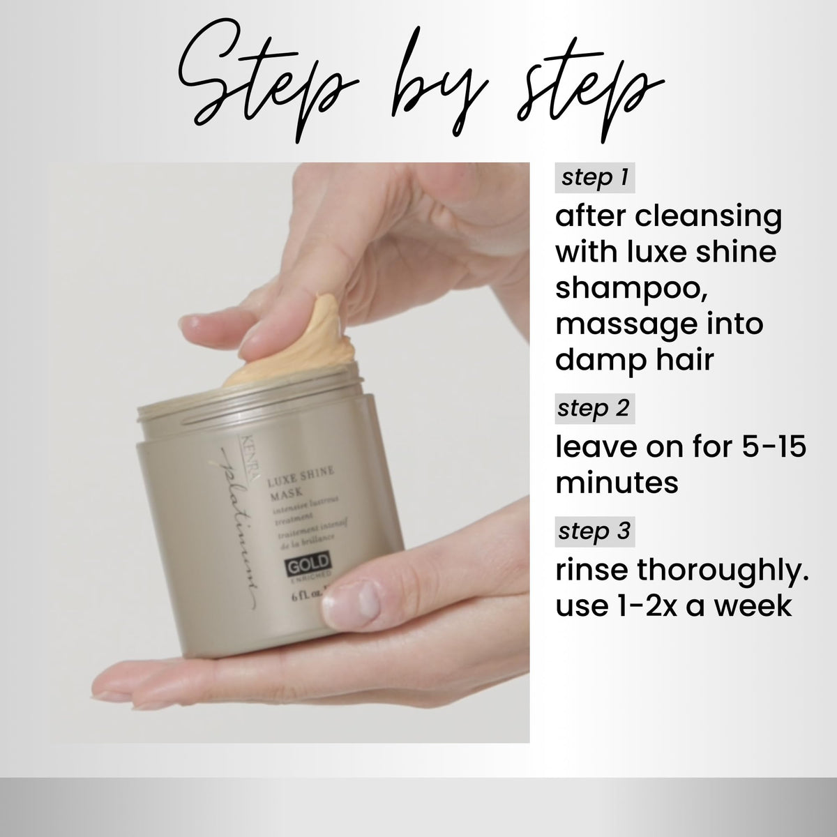 Kenra Platinum Luxe Shine Mask |Shine-Enhancing Intensive Conditioning Mask |Increases slip, Smoothness & Improves Manageability |Experience 2x
