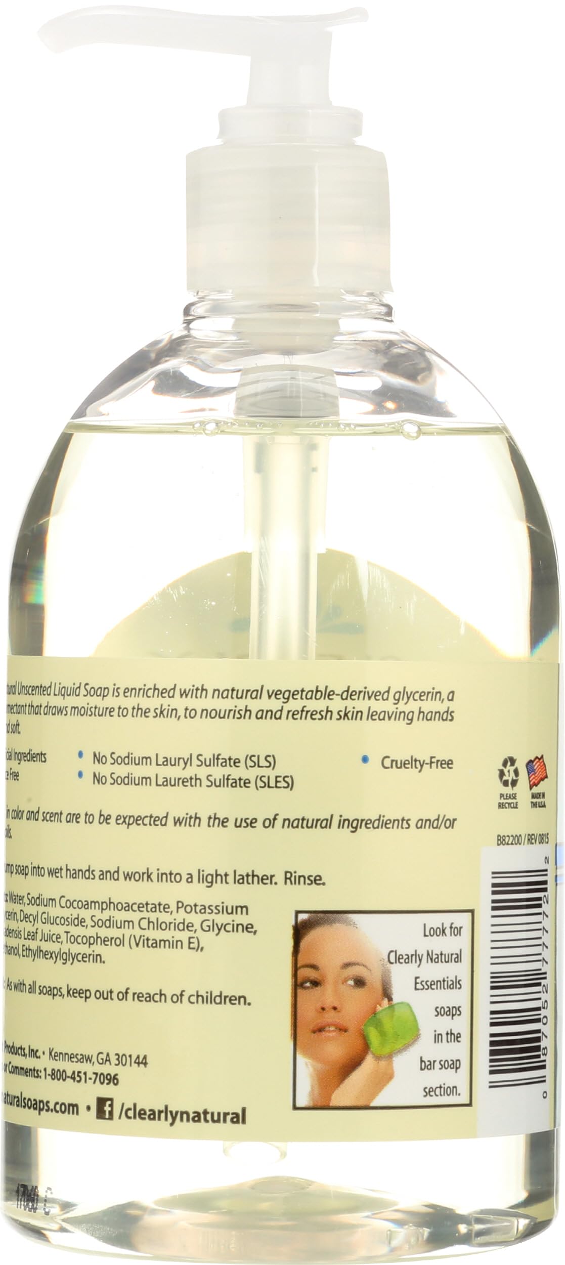 Clearly Natural, Soap Unscented, 12 Fl Oz Beauty & Personal Care Clearly Natural