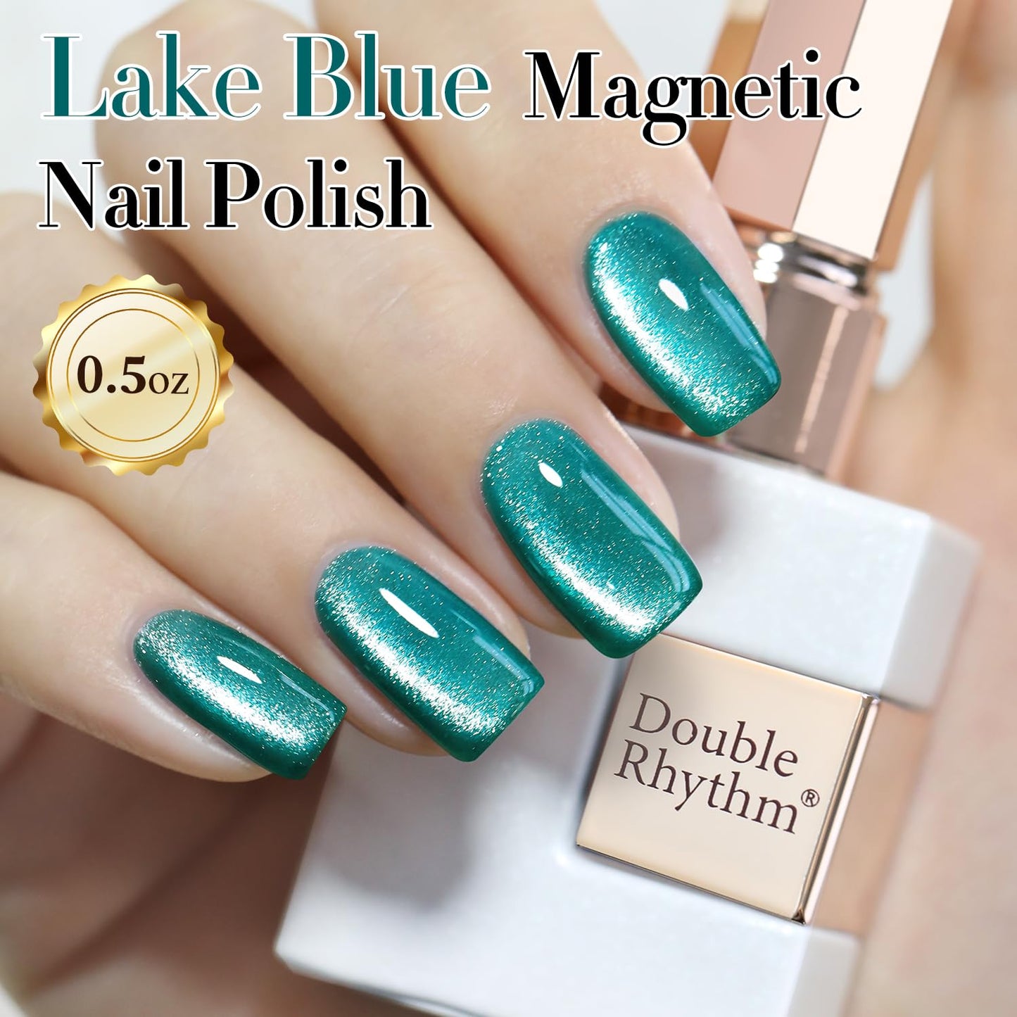 Double Rhythm 0.5 OZ Cat Eye Gel Polish with Magnet 15ML Holographic Glitter Shimmer Translucent Jelly Color Magnetic Gel Polish Salon DIY at Home Beauty and Personal Care Double Rhythm
