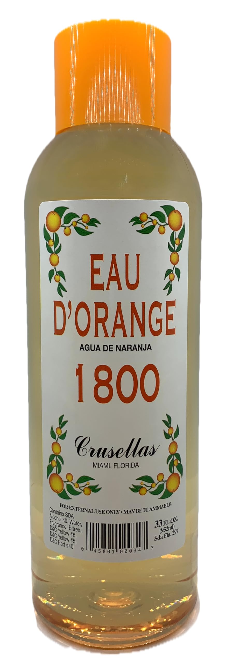Crusellas Legitima Agua de Kolonia 1800 Orange (Naranja) Splash Cologne (33 Fl. Oz.) Beauty & Personal Care Crusellas