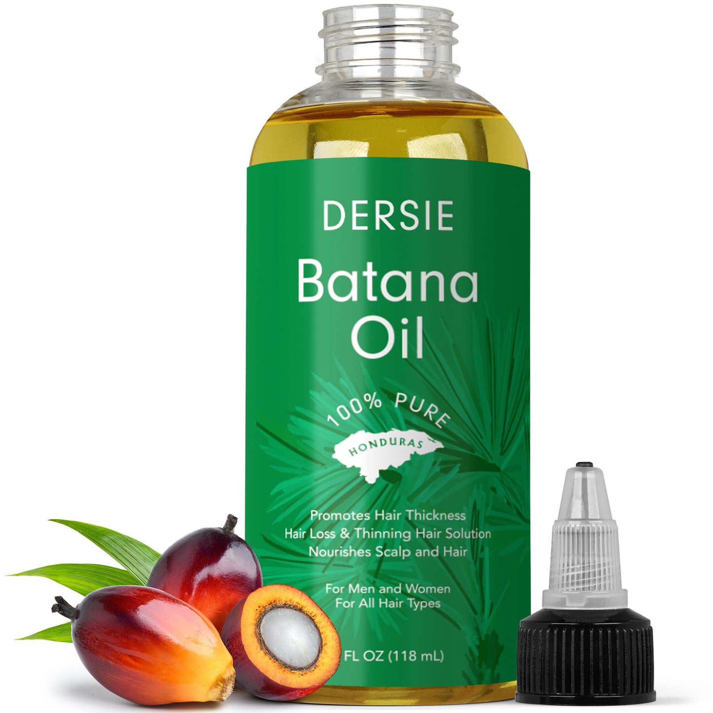 Dersie Batana Oil for Hair Growth: Dr Sebi Organic Raw Batana Oil from Honduras - 100% Pure & Natural - For Thicker & Stronger Hair - 4 FL OZ Beauty & Personal Care Dersie