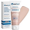 Waxhead Tinted Mineral Face Sunscreen SPF 31, 25% Non-Nano Zinc Oxide, Fragrance-Free, Non-Comedogenic, Tinted Moisturizer & Makeup Primer for Daily Beauty & Personal Care Waxhead Sun Defense Foods
