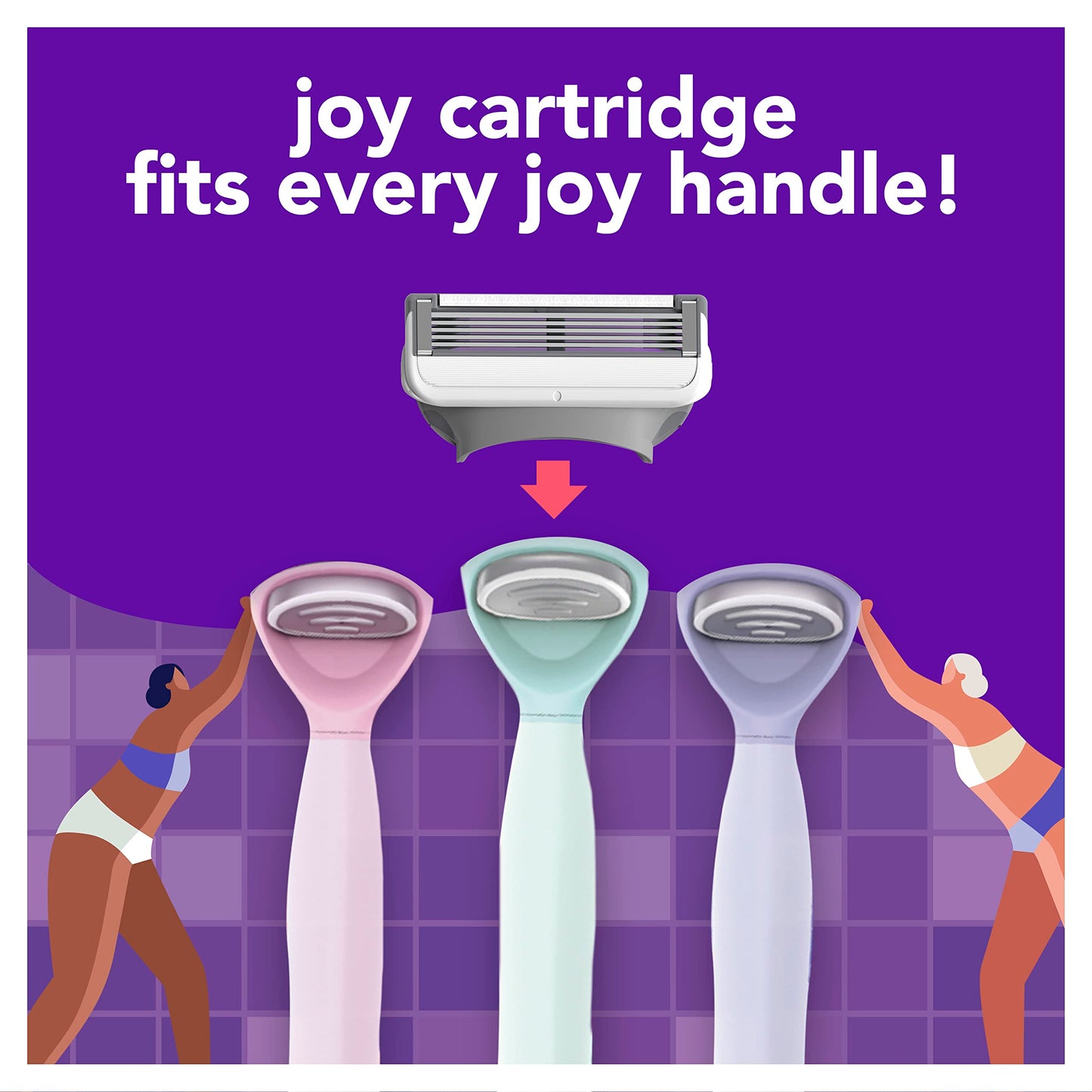 joy Womens Razor Blade Refills, 8 Count, Purple, Lubrastrip to Help Avoid Skin Irritation Beauty and Personal Care JOY