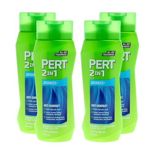 PERT Anti-Dandruff 2 in 1 Shampoo and Conditioner - Advanced with 2 Percent Salicylic Acid - Dandruff Shampoo with Zinc - 4 pc Beauty & Personal Care Pert