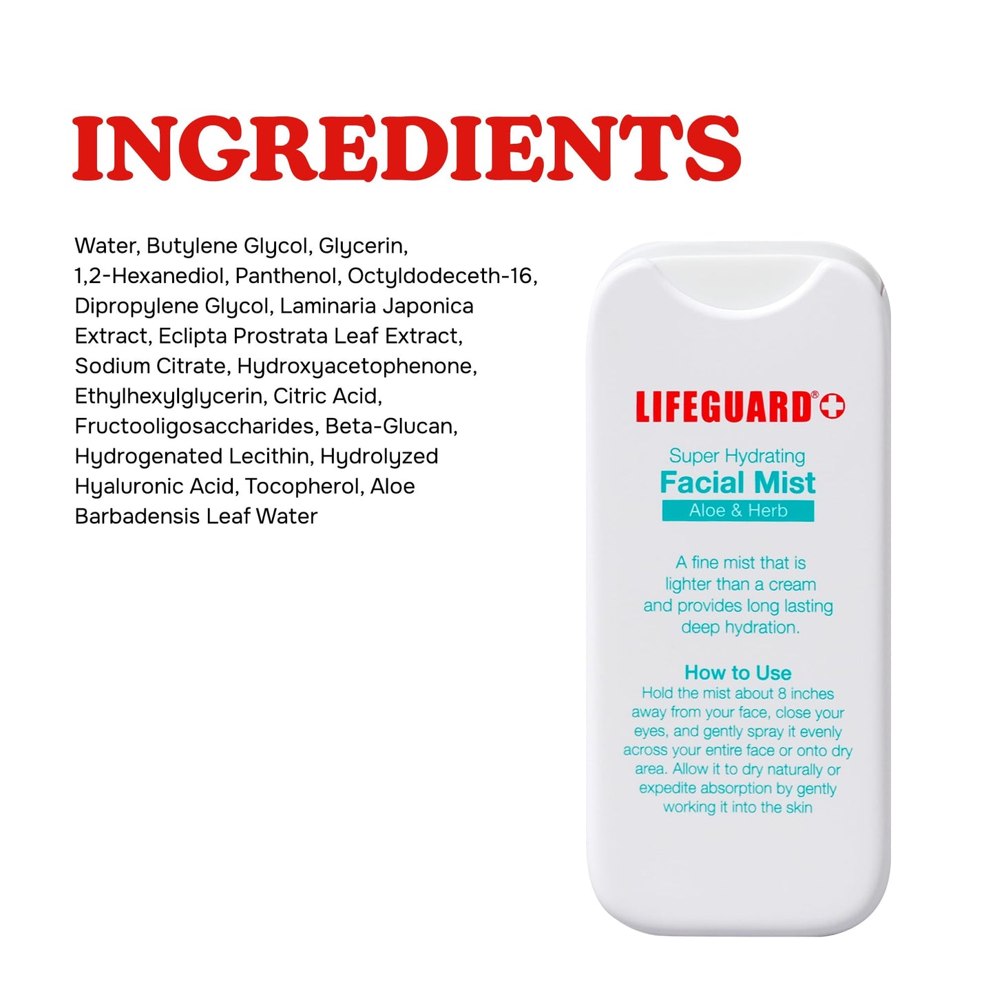 LIFEGUARD Super Hydrating Facial Mist - Aloe & Herb, Face Mist Hydrating Spray for All Skin Types, Lightweight Face Moisturizer - 1.25 fl. oz. Beauty & Personal Care LIFEGUARD