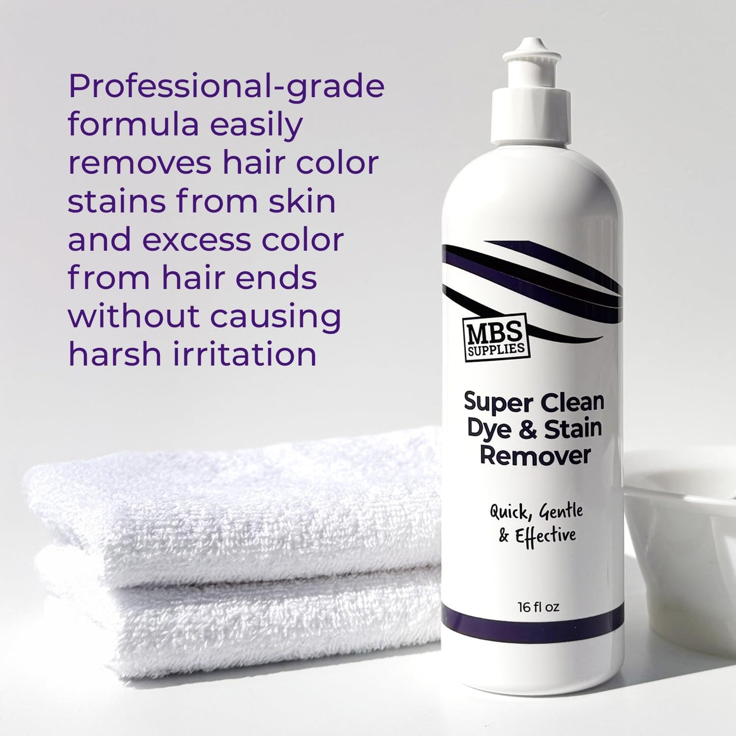 Super Clean Dye & Stain Remover - Gentle 16 oz (2 Pack) Formula for Hair Color Stains on Skin & Hair | pH Balanced & Sensitive Skin Safe Beauty & Personal Care MBS Supplies