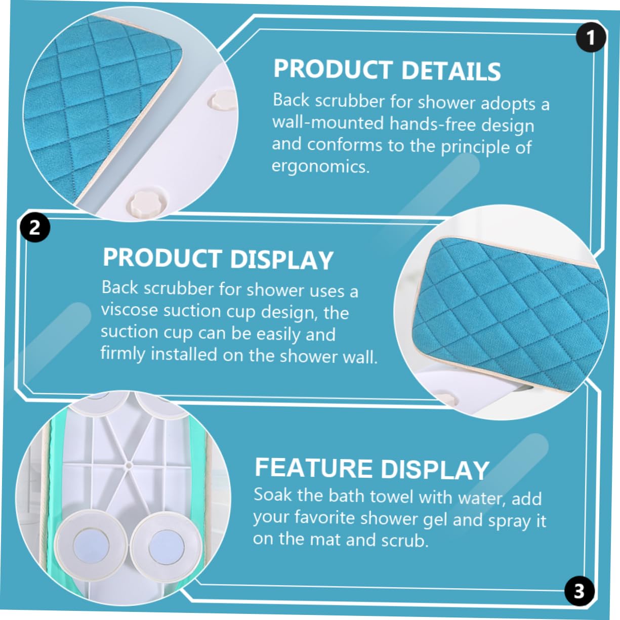 Gatuida Exfoliating Back Scratcher for Men Women Bath Scrubber Home Use Wall Mounted Bath Towel Beauty and Personal Care Gatuida