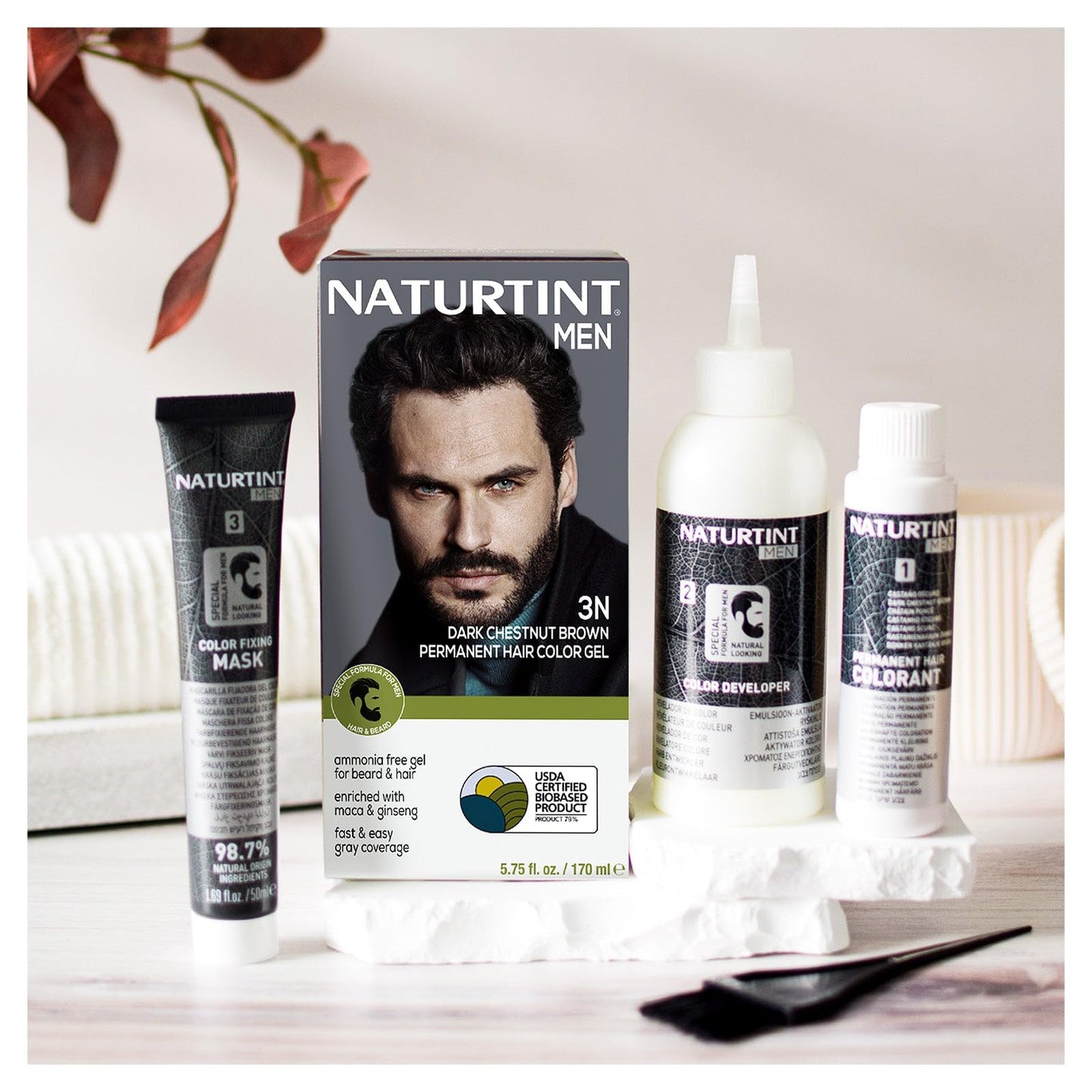 Naturtint Mens Permanent Hair Color for Hair Beard and Mustache (3N Dark Chestnut Brown) Beauty & Personal Care Naturtint