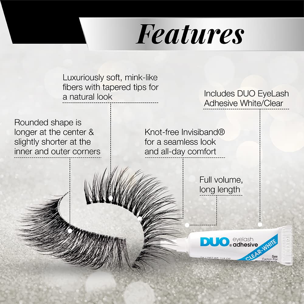 Ardell 3D Faux Mink Lashes 863 with DUO Lash Adhesive Pipette, 1g - Long-Lasting, Natural Look False Eyelashes, 1 Pack Beauty & Personal Care Ardell