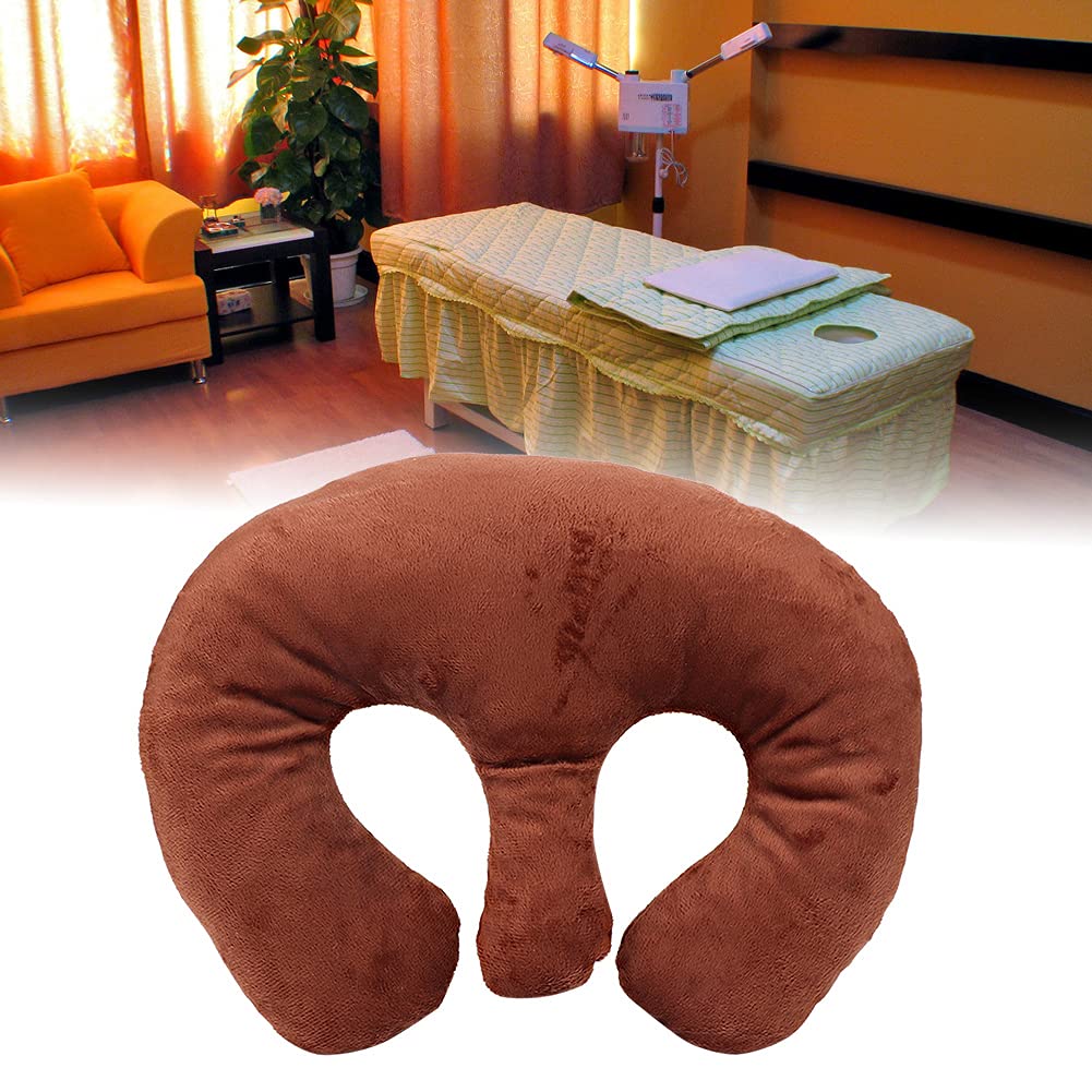 Brrnoo Beauty Salon Support Pillow, SPA Massage Chest Pillow, Soft Silicone Cushion Massage Face Pillow, Comfortable Support Pillow (Dark Brown) Beauty and Personal Care Brrnoo