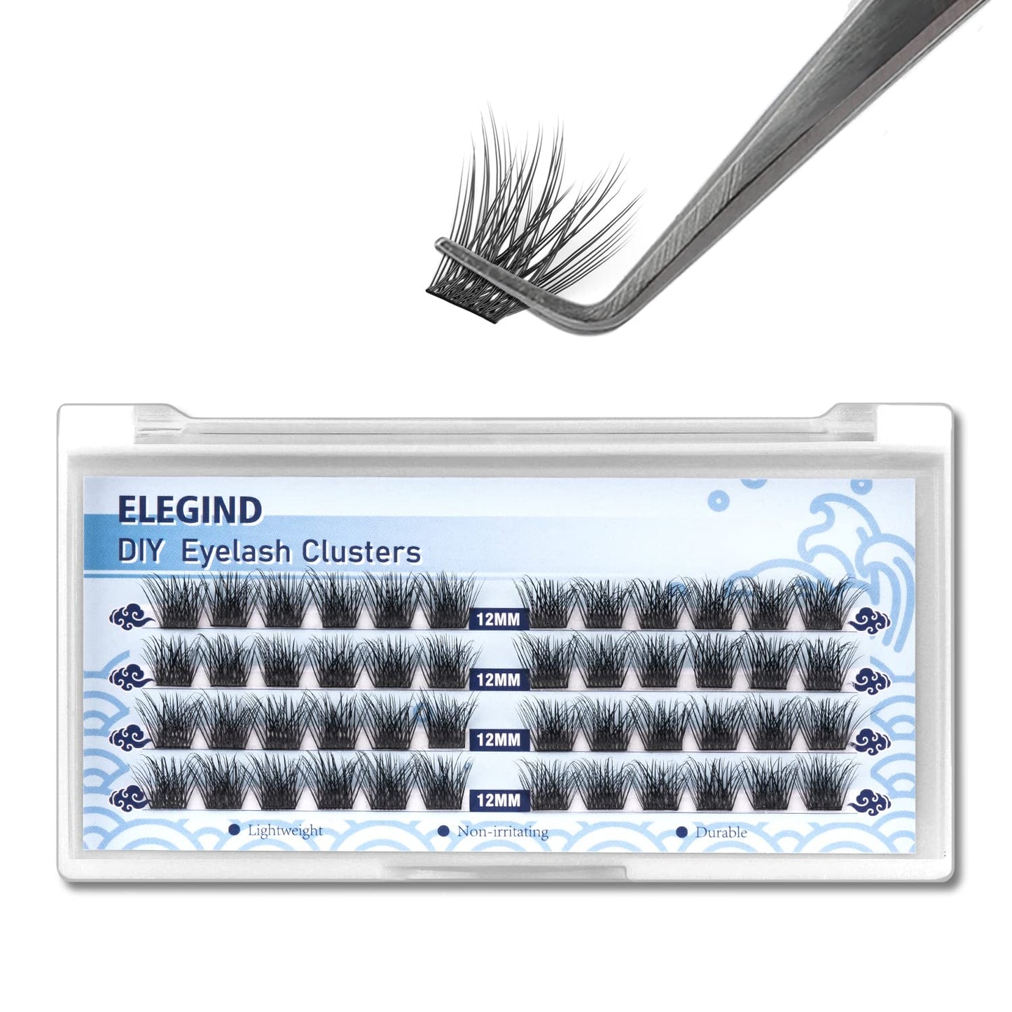 ETVITE DIY Eyelash Extension Lash Clusters Individual Lashes, 48 Clusters 3D Effect C Curl, Natural Look Reusable Soft Feather Light Volume 10mm Beauty & Personal Care ETVITE
