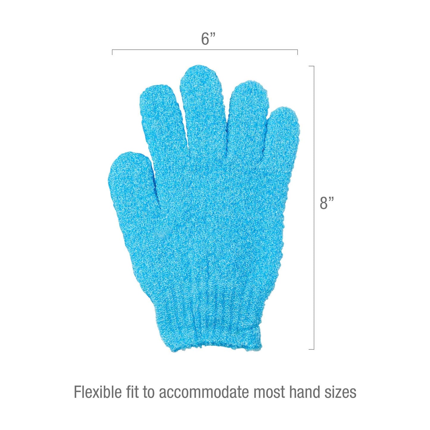 Red by Kiss Body Exfoliating Bath & Shower Medium Mitten Gloves, One Size Fits Most, Buffs Away Dead Skin & Impurities, Ideal for Smoother, Softer Beauty and Personal Care Red by Kiss