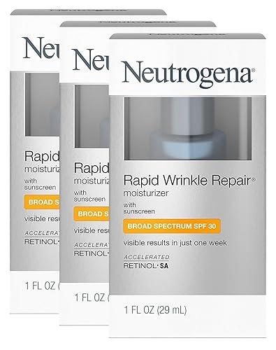 Neutrogena Rapid Wrinkle Repair Daily Face Moisturizer with SPF 30 & Hyaluronic Acid, 1 Fl. Oz. 3 Pack Beauty & Personal Care Neutrogena