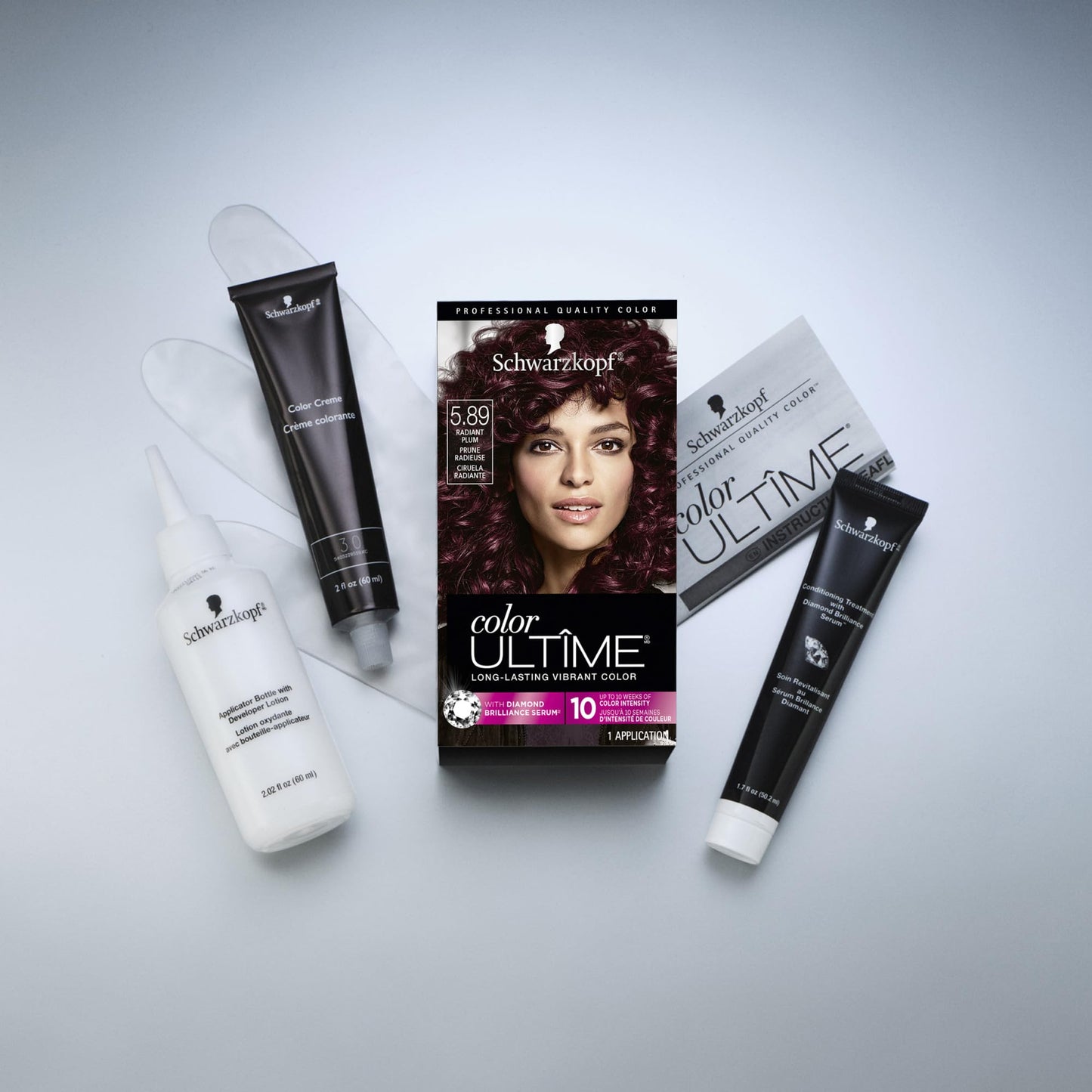 Schwarzkopf Color Ultime 5.89 Radiant Plum Hair Dye, Permanent Intense Plum with Diamond Brilliance, Fade-Resistant, Covers Grays, All Hair Textures Beauty & Personal Care Schwarzkopf