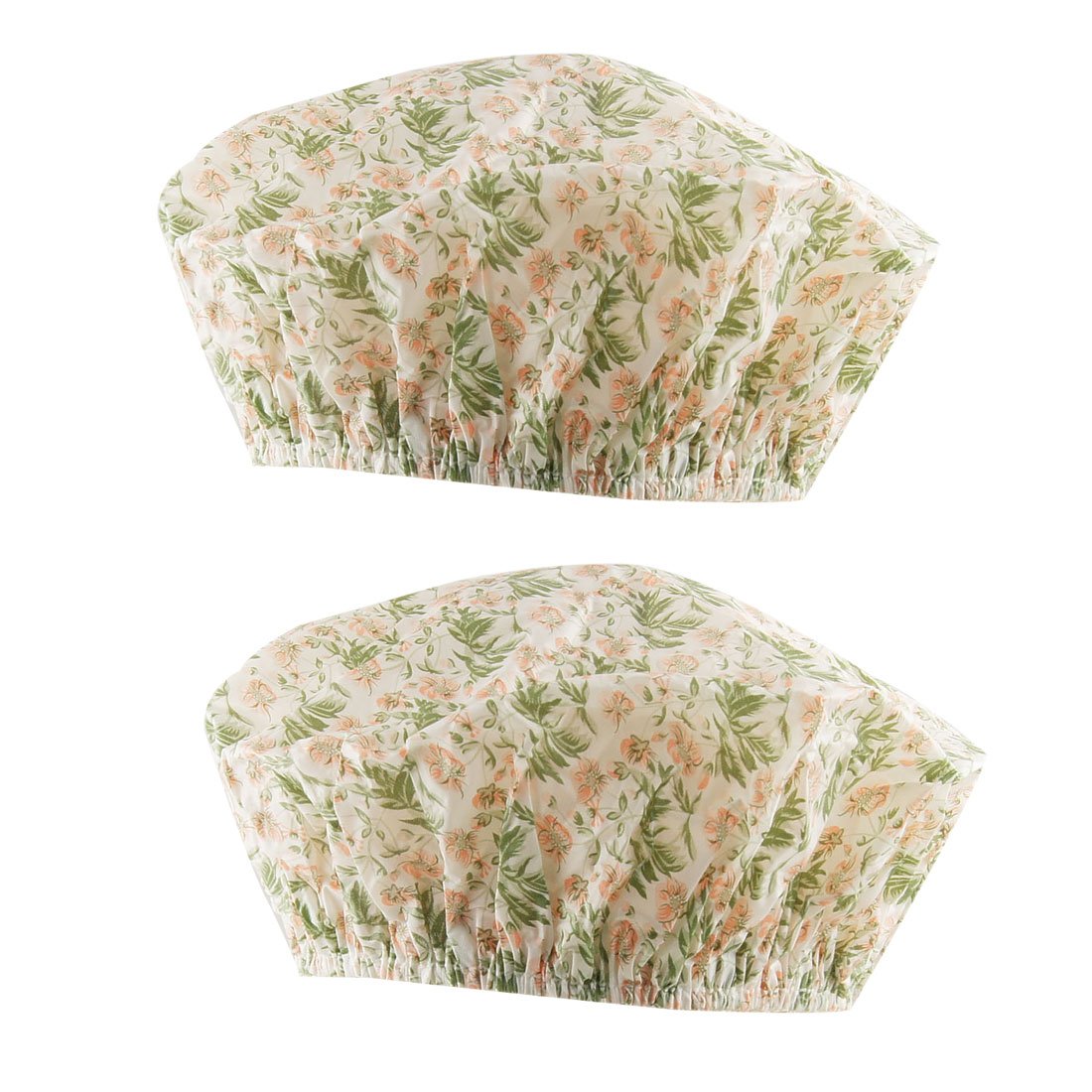 Ruilogod Elastic Hem Flower Leaf Print Green Nylon Shower Cap Bath Hat (id: 434 47b 251 ccf f1d Beauty and Personal Care Ruilogod