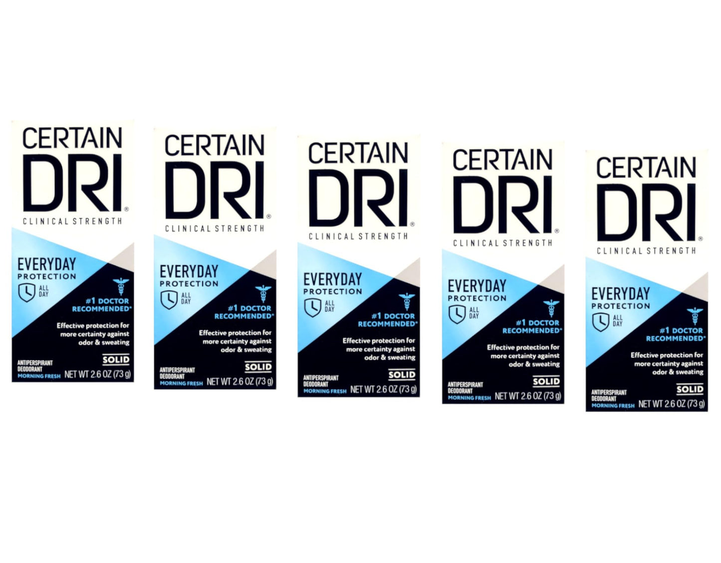 CERTAIN DRI Everyday Strength Clinical, Antiperspirant/Deodorant, Morning Fresh Solid 2.6 oz (Pack of 5) Beauty and Personal Care Certain Dri