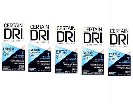 CERTAIN DRI Everyday Strength Clinical, Antiperspirant/Deodorant, Morning Fresh Solid 2.6 oz (Pack of 5) Beauty and Personal Care Certain Dri