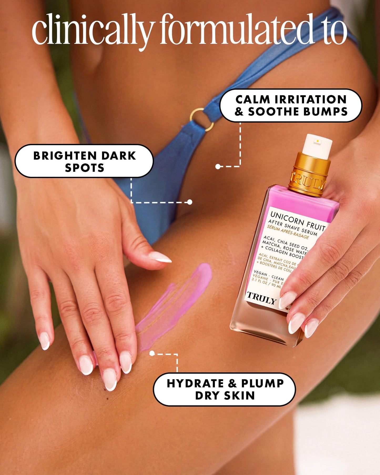 Truly Beauty Unicorn Fruit After Shave Serum | Rejuvenating Ingrown Hair Treatment & Redness Relief | Acai, Matcha & Rose Water | Hydrates, Soothes Beauty & Personal Care Truly