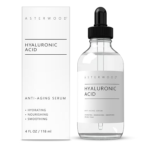 Asterwood Pure Hyaluronic Acid Serum for Face - Plumping, Anti-Aging, Hydrating - Fragrance-Free - 4 Fl Oz Beauty & Personal Care Asterwood