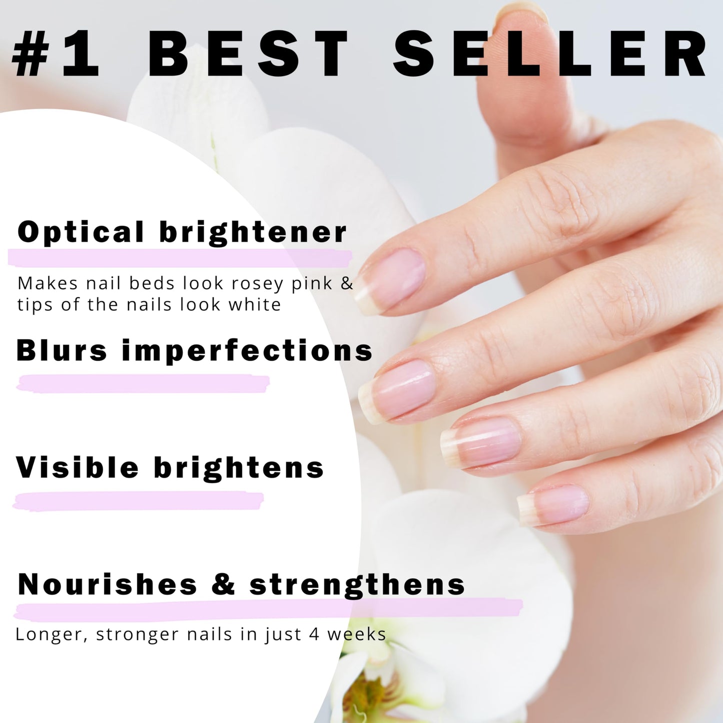 Perfect Formula Pink Gel Coat - Rosey Glow Nail Strengthener & Keratin Treatment, 0.6 oz - Protein-Rich, Glossy Pink Gel Nail Polish for Damaged Nails Beauty & Personal Care Perfect Formula