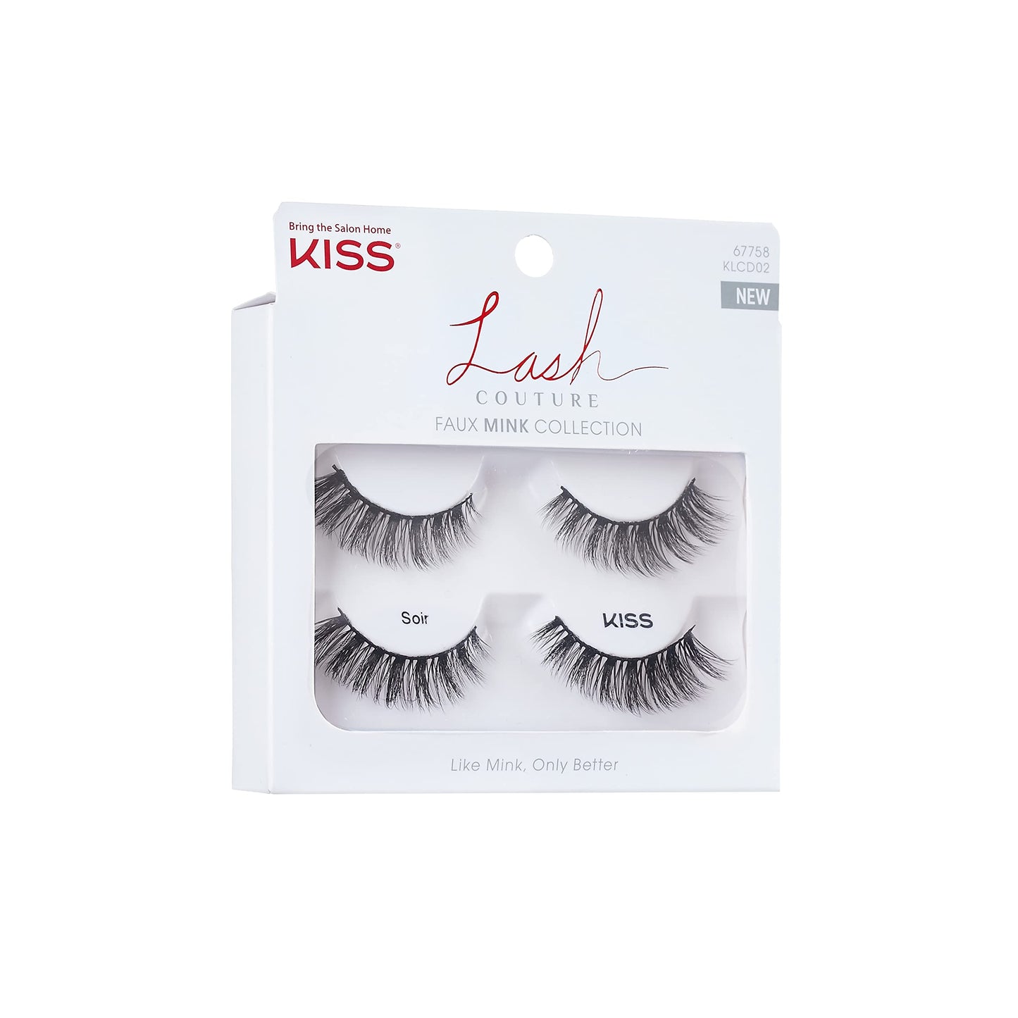 KISS Lash Couture Faux Mink False Eyelashes Double Pack, Knot-Free Lash Band, Reusable, Contact Lens Friendly, Easy To Apply, Ultrafine, Tapered… Beauty & Personal Care KISS