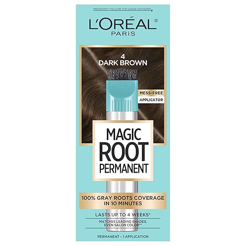 L'Oreal Paris Magic Root Permanent Hair Color Kit, 100% Gray Hair Coverage In Just 10 Minutes, Precision Brush Applicator for Seamless Application, 4 Beauty & Personal Care L'Oreal Paris