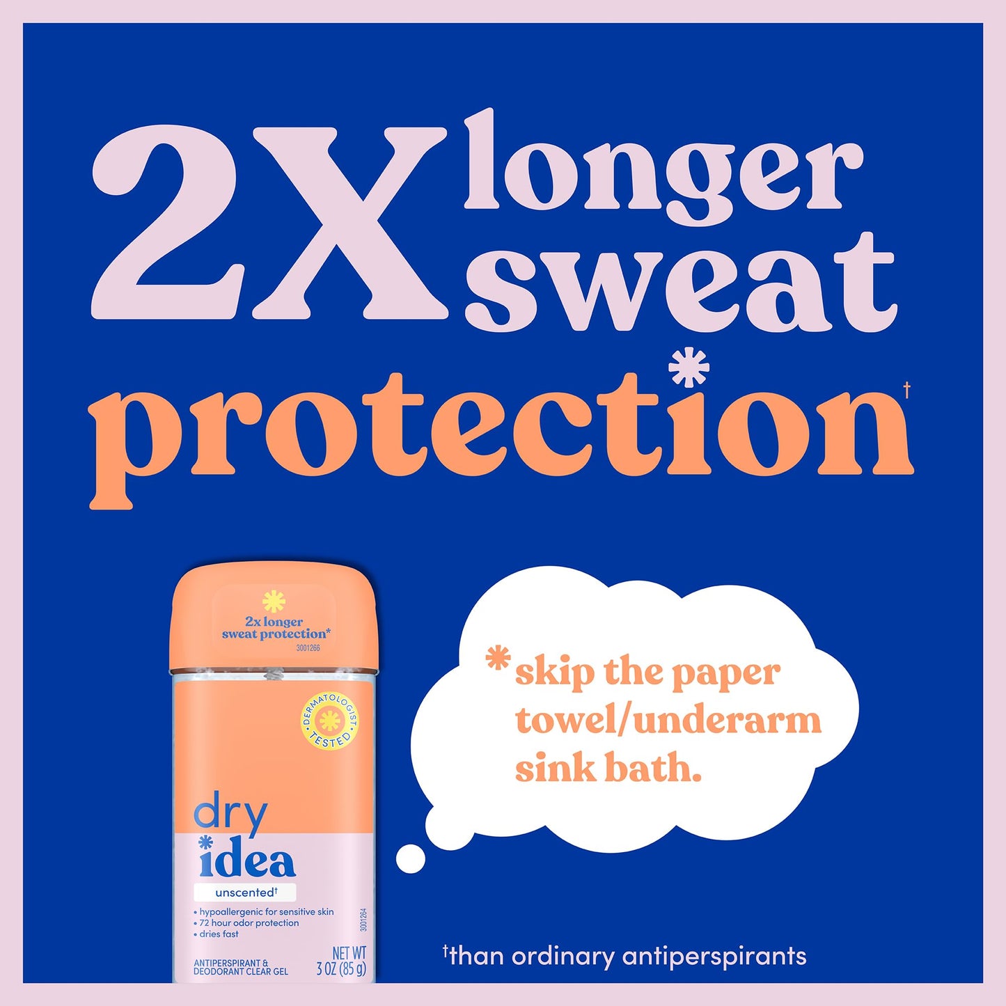 Dry Idea Gel Deodorant & Antiperspirant for Women - Hypoallergenic for Sensitive Skin, 2X Longer Sweat Protection*, 72Hr Odor Protection, Unscented Beauty and Personal Care Dry Idea