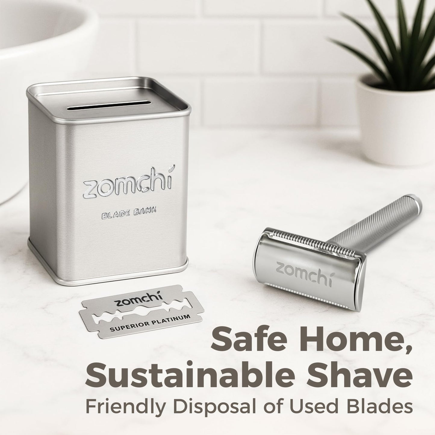 ZOMCHI Razor Blade Bank for Used Double Edge Safety Razor Blades, Silver Beauty and Personal Care ZOMCHI