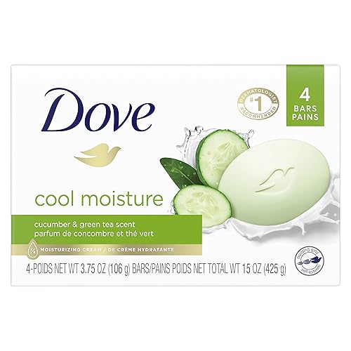 Dove Skin Care Beauty Bar For Softer Skin Cucumber and Green Tea More Moisturizing Than Bar Soap 3.75 oz, 4 Bars Beauty & Personal Care Dove