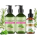 Rosemary Mint Hair Care Shampoo & Conditioner Set, Hair Growth Shampoo, Conditioner, Oil for Gentle Cleansing,Moisture Repair,Frizz Control,Shine Beauty & Personal Care TUOSHITONG