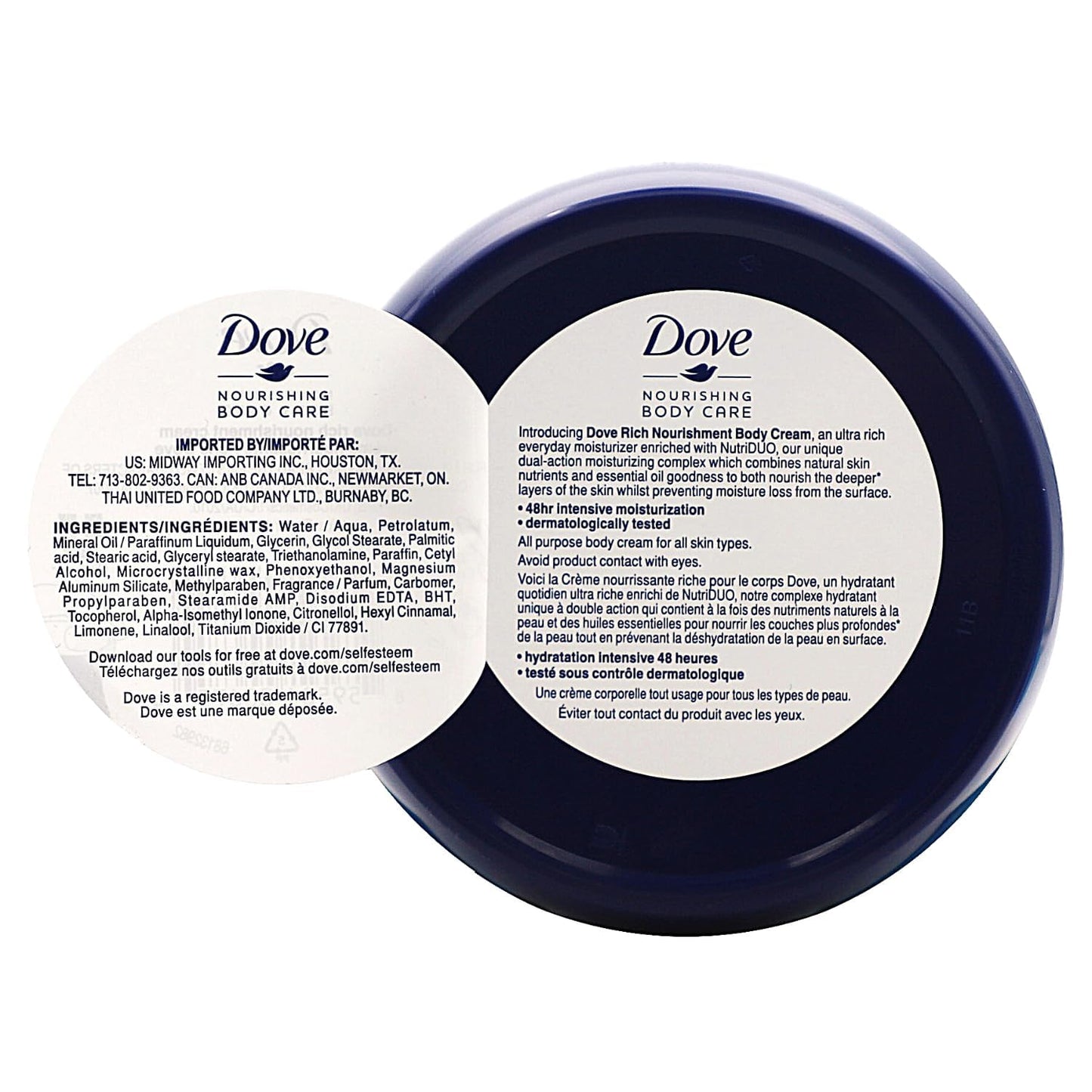 Dove Nourishing Body Care, Face, Hand, and Body Rich Nourishment Cream for Extra Dry Skin with 48-Hour Moisturization, 4-Pack, 2.53 Oz Each Jar Beauty & Personal Care Dove