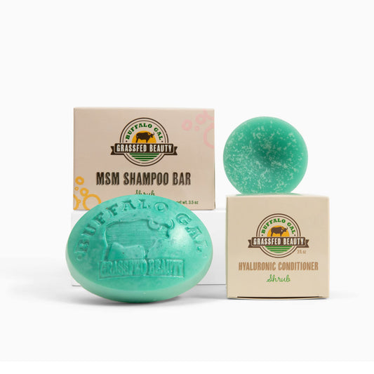 MSM and Tallow Shampoo Bar + Hyaluronic and Tallow Hair Conditioner Bar, Solid Bar Shampoo and Conditioner for Hair Growth, Non-Soap, For All Hair Beauty & Personal Care BUFFALO GAL