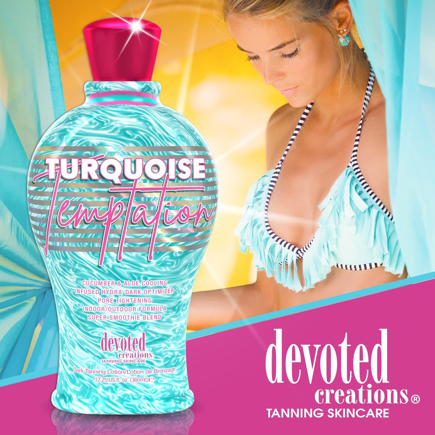 Devoted Creations Turquoise Temptation Indoor and Outdoor Tanning Lotion 12.25 oz Beauty & Personal Care Devoted Creations