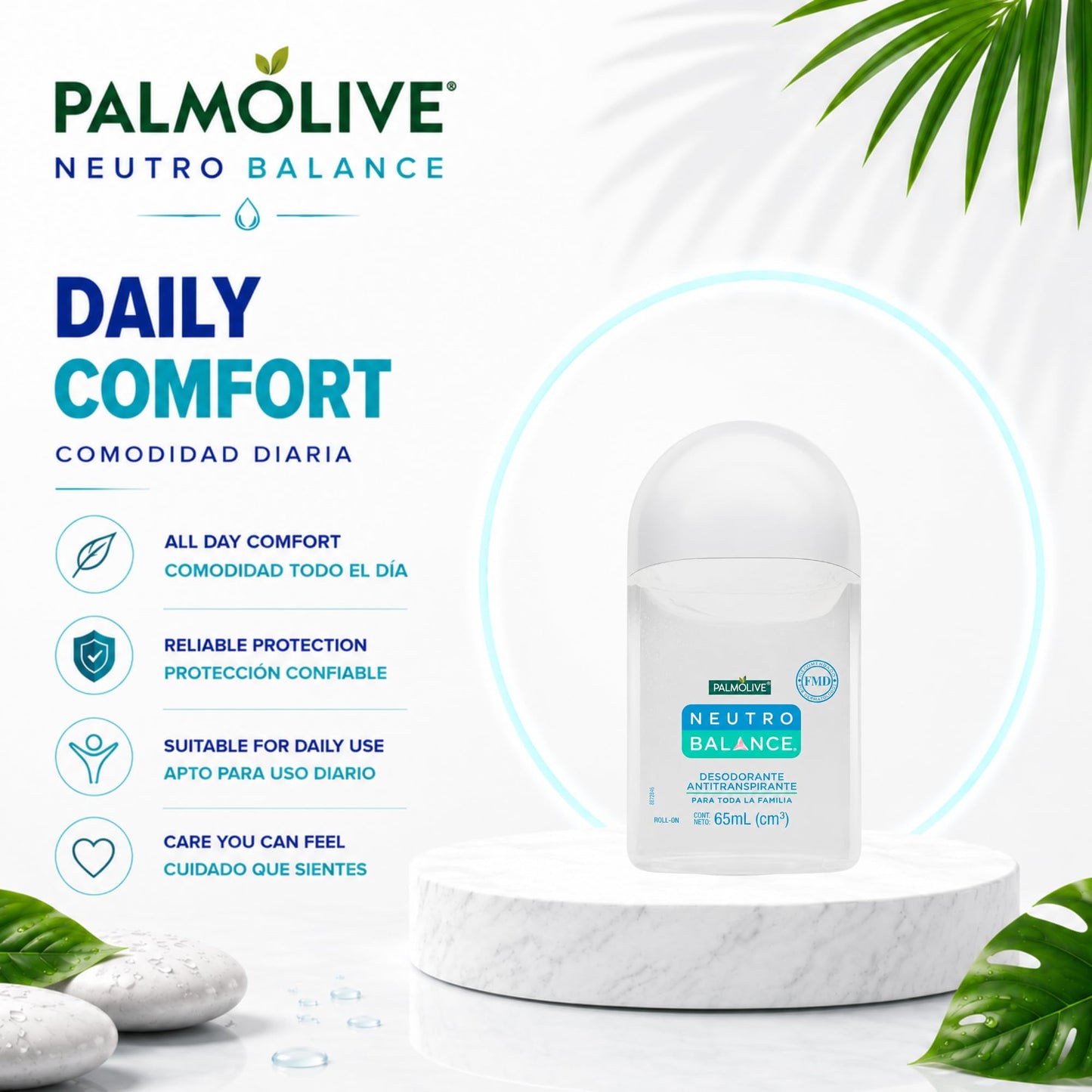 Neutro Balance Natural Roll-On Deodorant for Men & Women - 48-Hour Odor Protection - Alcohol-Free - Gentle Daily Protection - Dermatologically Tested Beauty and Personal Care Tu Salud Plus