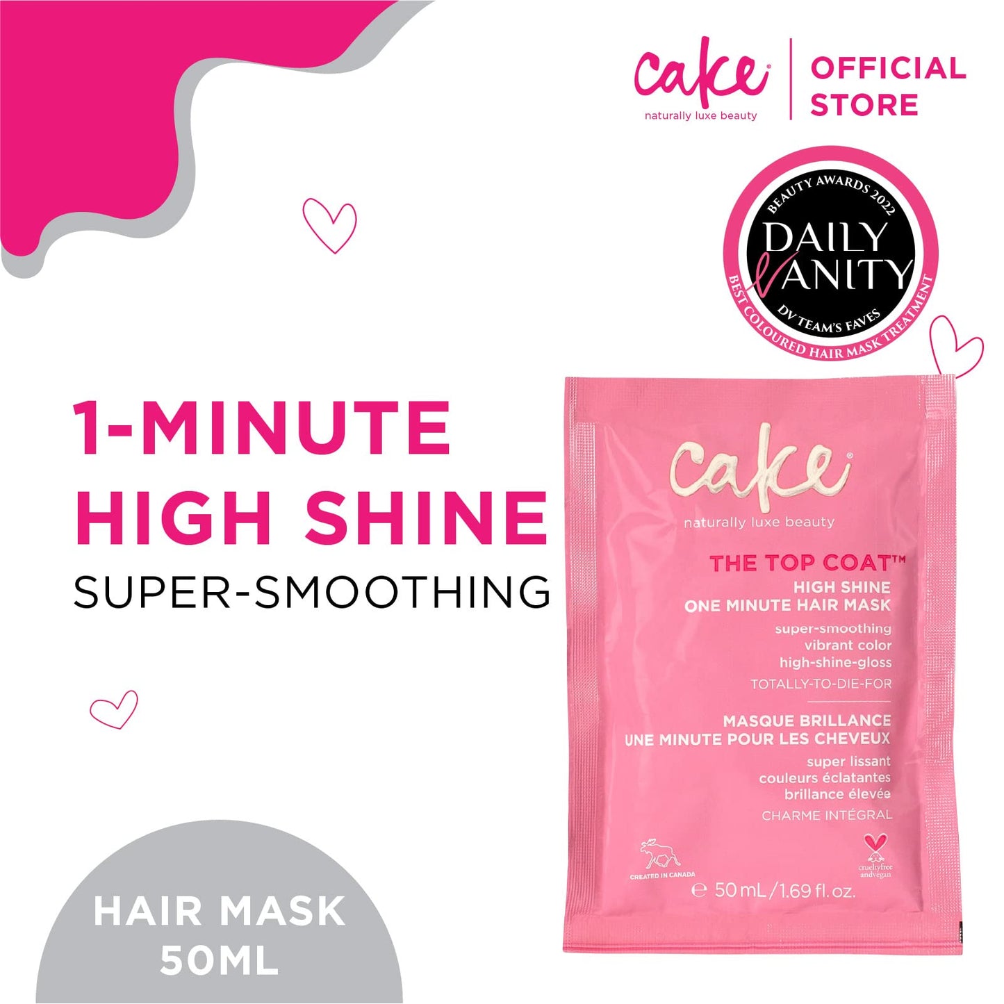 Cake Beauty The Top Coat One Minute High Shine Hair Mask, 1.76 Ounce Beauty & Personal Care Cake Beauty