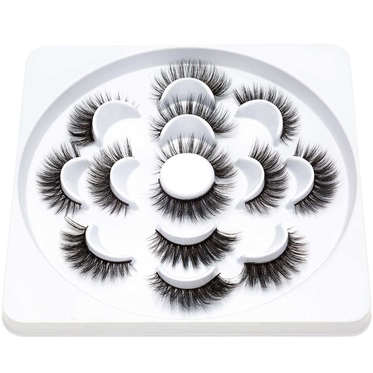 Lymzie 7 Pairs False Eyelashes 3D Faux Mink Eyelashes, Dramatic Look Wispy Fake Eyelashes, Long Fluffy Extension Natural Lashes Pack Beauty & Personal Care Lymzie