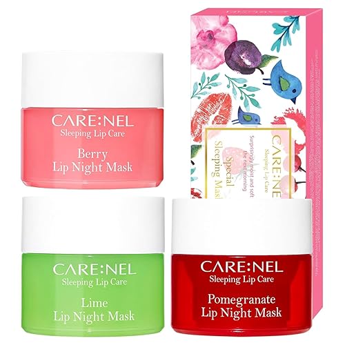 Lip Mask Overnight 5g 3Set (Berry+Lime+Pomegranate) Korean Beauty Intensive Treatments Balm, Nourish, Hydrate, Scrubs Exfoliator Beauty & Personal Care CARE:NEL