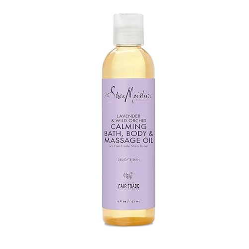 SheaMoisture Bath, Body and Massage Oil Lavender Wild Orchid Calming Moisturizer for Sensitive Skin 8 oz Beauty & Personal Care Shea Moisture