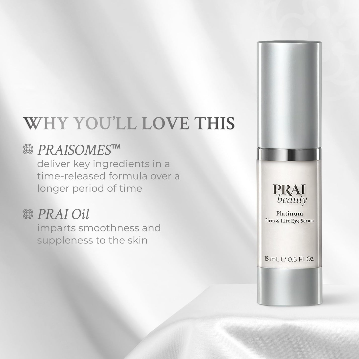 PRAI Beauty Platinum Firm and Lift Eye Serum, Anti-Aging and Hydrating Serum, Paraben-Free, Vegan, Cruelty-Free, 0.5 oz Beauty & Personal Care PRAI