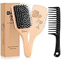 Bsisme Hair Brush-Boar Bristle Hairbrush with Detangling Pins Wooden Paddle Detangler Hairbrush for Women Men Reduce Frizz Dry Restore Natural Shine Beauty & Personal Care Bsisme