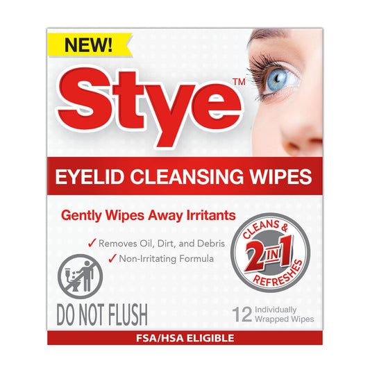 Stye Cleansing Eyelid Wipes - Individually Wrapped Face Wipes Gently Remove Oil, Dirt & Other Contaminants, 12 Count Beauty and Personal Care Stye Default Title