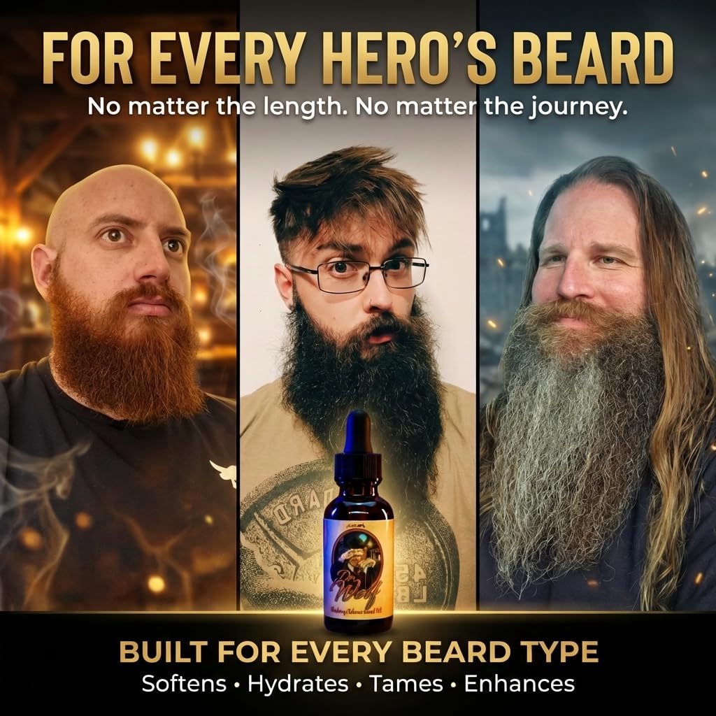 Fable Beard Co. Beard Oil - Dr. Wolf, Fresh Blueberries, Warm Tobacco, & Aged Mahogany, Natural Beard Oil for Men with Jojoba & Argan Oils, Vitamin E Beauty and Personal Care Fable Beard Co.