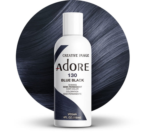 Adore Semi Permanent Hair Color (130 Blue Black) | Vegan & Cruelty-Free Black Hair Dye | No Ammonia, No Peroxide, No Alcohol | 4 Fl Oz Beauty & Personal Care Adore