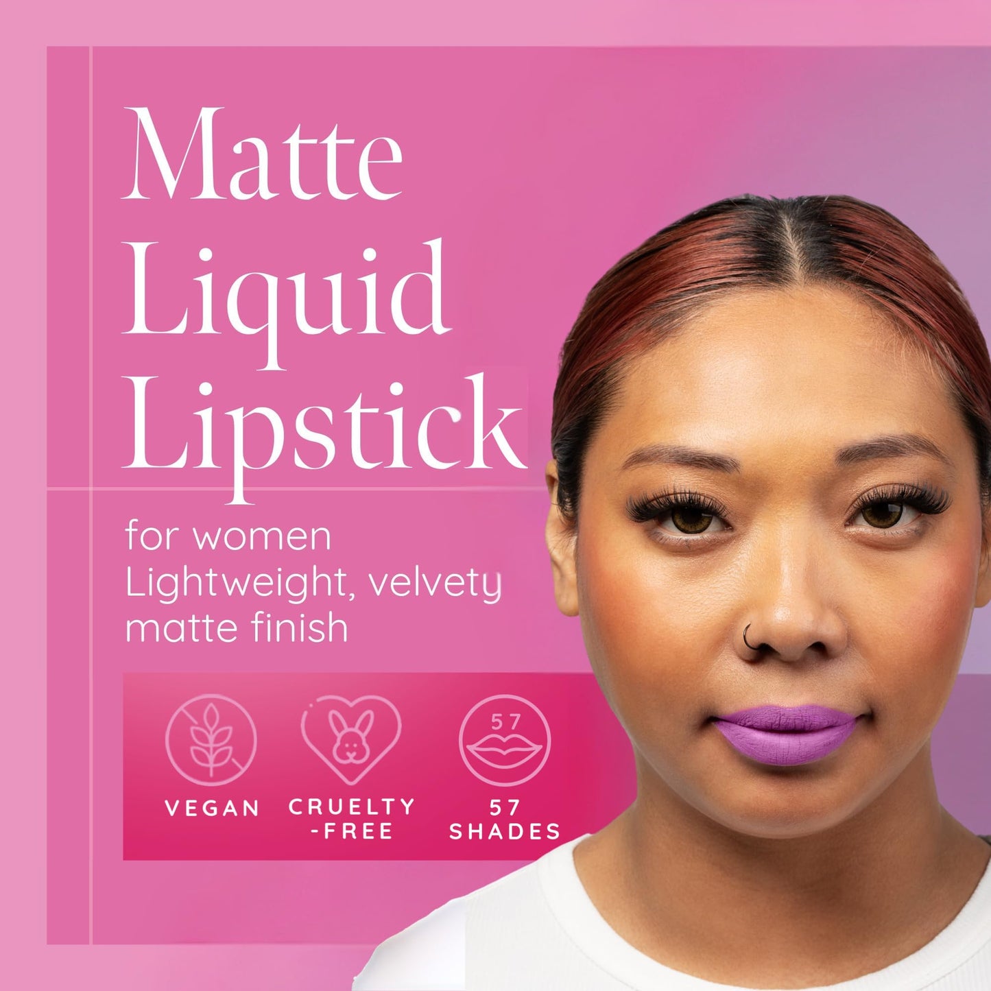 Aromi Matte Liquid Lipstick | Lilac Lip Color for Women, Pastel Purple Pink Shade, Bright Lavender, Long-lasting, Vegan (Pink Periwinkle) Beauty & Personal Care Aromi