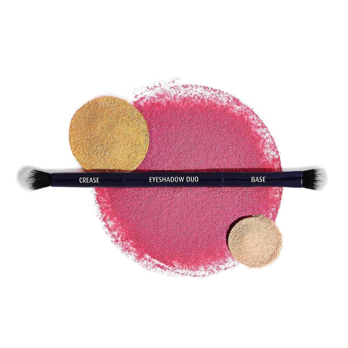 Lune+Aster Eyeshadow Duo Brush | Dual-Ended Brush To Apply And Blend Eyeshadow. Made with Alumium Handle, Vegan Bristles. Beauty & Personal Care Lune+Aster